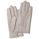 KURODA(クロダ) イタリーラム カシミヤ100％裏地 三本山 メンズ 本革手袋 ライトグレーB