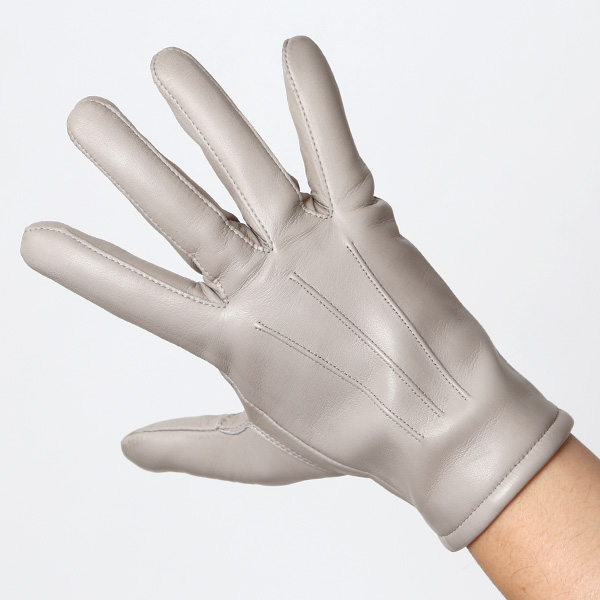  手袋 メンズ カシミヤ裏地 イタリア製仔羊革 国産 グレー グレイ 灰色 本革 レザー グローブ 防寒 KURODA(クロダ)