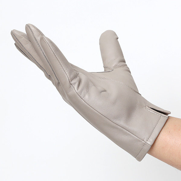  手袋 メンズ カシミヤ裏地 イタリア製仔羊革 国産 グレー グレイ 灰色 本革 レザー グローブ 防寒 KURODA(クロダ)