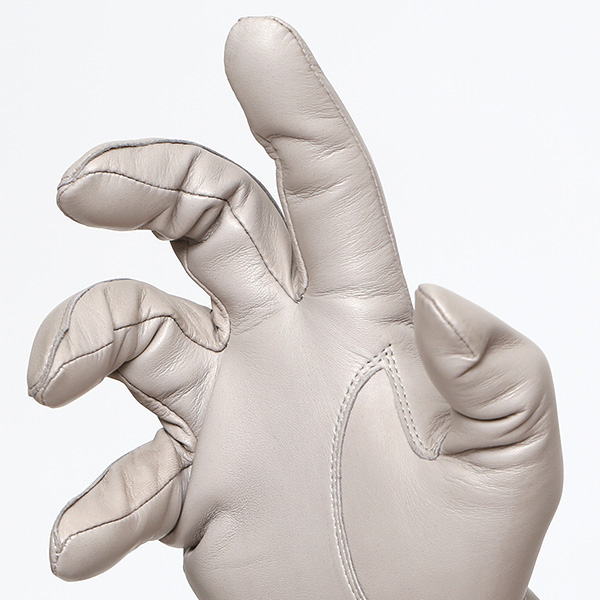  手袋 メンズ カシミヤ裏地 イタリア製仔羊革 国産 グレー グレイ 灰色 本革 レザー グローブ 防寒 KURODA(クロダ)