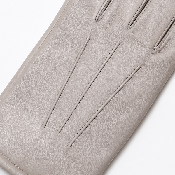  手袋 メンズ カシミヤ裏地 イタリア製仔羊革 国産 グレー グレイ 灰色 本革 レザー グローブ 防寒 KURODA(クロダ)