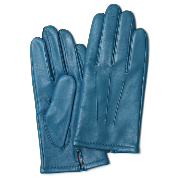  手袋 メンズ カシミヤ裏地 イタリア製仔羊革 国産 ブルー ネイビー 青色 本革 レザー グローブ 防寒 KURODA(クロダ)