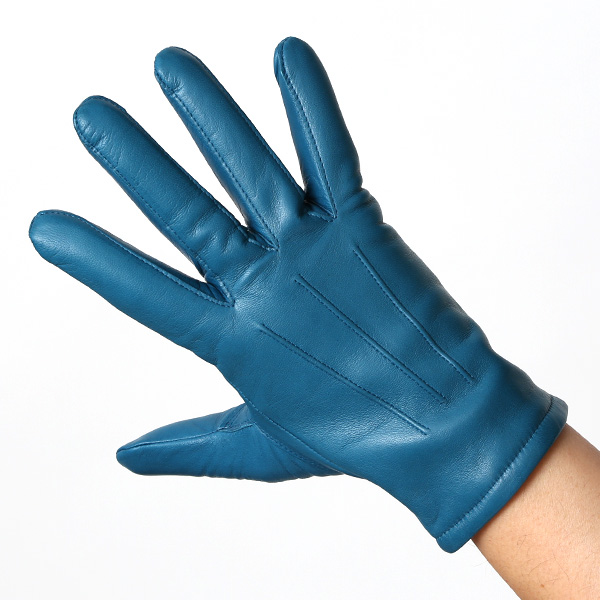  手袋 メンズ カシミヤ裏地 イタリア製仔羊革 国産 ブルー ネイビー 青色 本革 レザー グローブ 防寒 KURODA(クロダ)