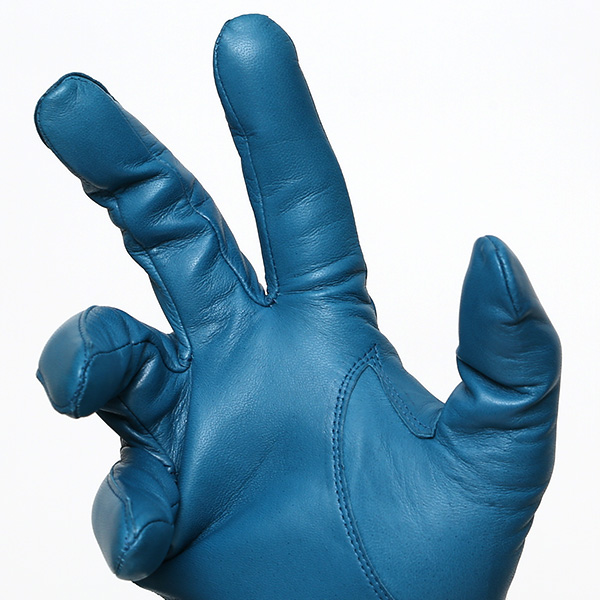  手袋 メンズ カシミヤ裏地 イタリア製仔羊革 国産 ブルー ネイビー 青色 本革 レザー グローブ 防寒 KURODA(クロダ)