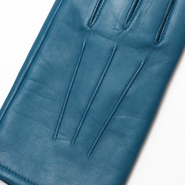  手袋 メンズ カシミヤ裏地 イタリア製仔羊革 国産 ブルー ネイビー 青色 本革 レザー グローブ 防寒 KURODA(クロダ)