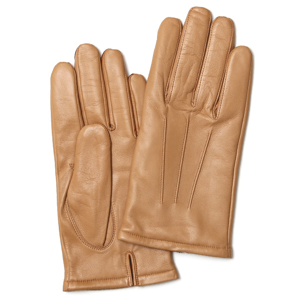  手袋 メンズ カシミヤ裏地 イタリア製仔羊革 国産 ベージュ 肌色 本革 レザー グローブ 防寒 KURODA(クロダ)