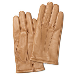 KURODA(クロダ) イタリーラム カシミヤ100％裏地 三本山 メンズ 本革手袋 ヌードベージュ