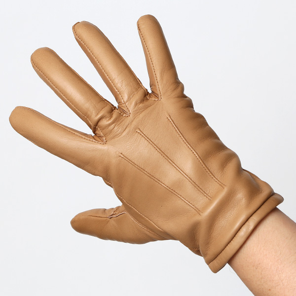  手袋 メンズ カシミヤ裏地 イタリア製仔羊革 国産 ベージュ 肌色 本革 レザー グローブ 防寒 KURODA(クロダ)
