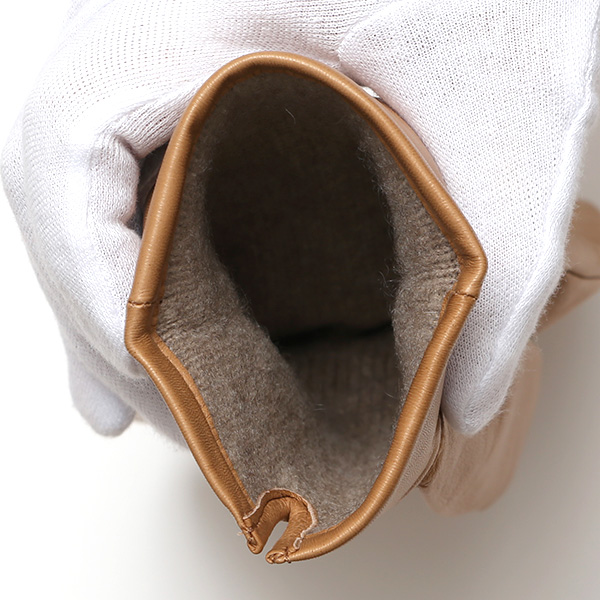  手袋 メンズ カシミヤ裏地 イタリア製仔羊革 国産 ベージュ 肌色 本革 レザー グローブ 防寒 KURODA(クロダ)