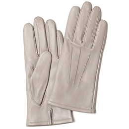 KURODA(クロダ) イタリーラム カシミヤ100％裏地 三本山 レディース 本革手袋 ライトグレーB