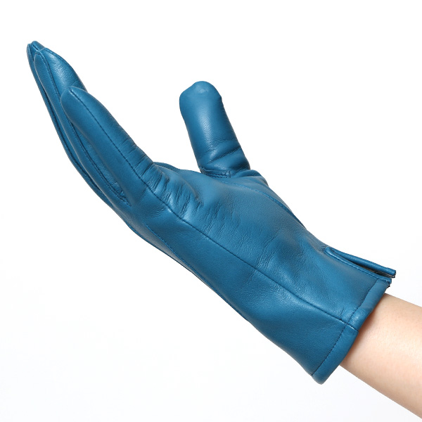  KURODA(クロダ) 革手袋 レディース カシミヤ裏地 ブルー ネイビー 青色 防寒 グローブ 本革 レザー ウィメンズ 女性 通勤 スーツ ビジネス キレイめ 高級