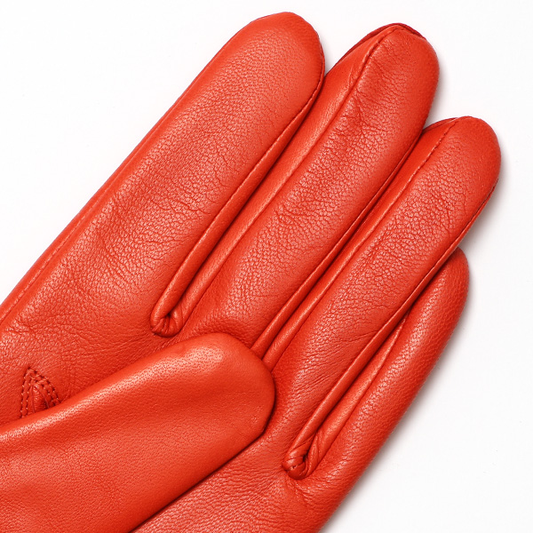 KURODA(クロダ) 革手袋 レディース カシミヤ裏地 オレンジ 橙色 防寒 グローブ 本革 レザー ウィメンズ 女性 通勤 スーツ ビジネス キレイめ 高級