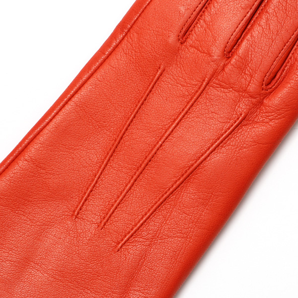 KURODA(クロダ) 革手袋 レディース カシミヤ裏地 オレンジ 橙色 防寒 グローブ 本革 レザー ウィメンズ 女性 通勤 スーツ ビジネス キレイめ 高級