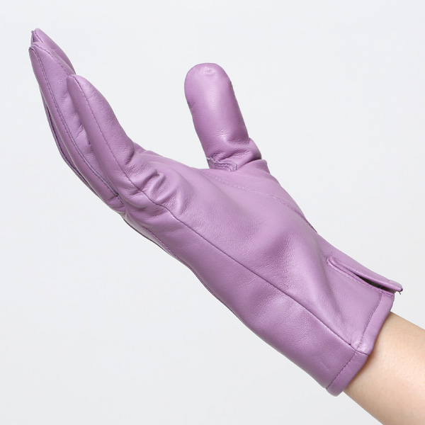  KURODA(クロダ) 革手袋 レディース カシミヤ裏地 パープル 紫色 防寒 グローブ 本革 レザー ウィメンズ 女性 通勤 スーツ ビジネス キレイめ 高級