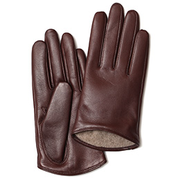 KURODA(クロダ) イタリーラム カシミヤ100％裏地 ショート丈 レディース 本革手袋 ブラウン