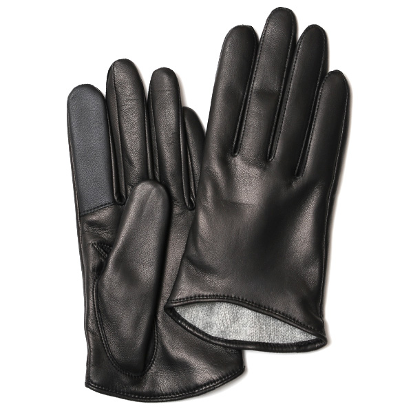 手袋 レディース 本革 カシミヤ裏地 スマホ対応 ショート丈 防寒 革手袋 日本製 ブランド ブラック 黒 黒色 30代 40代 50代 女性 タッチパネル 操作可能 通勤 ビジネス プレゼント 化粧箱付き おしゃれ 高級 KURODA(クロダ)