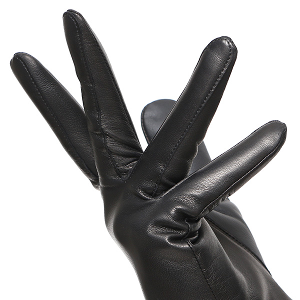 手袋 レディース 本革 カシミヤ裏地 スマホ対応 ショート丈 防寒 革手袋 日本製 ブランド ブラック 黒 黒色 30代 40代 50代 女性 タッチパネル 操作可能 通勤 ビジネス プレゼント 化粧箱付き おしゃれ 高級 KURODA(クロダ)