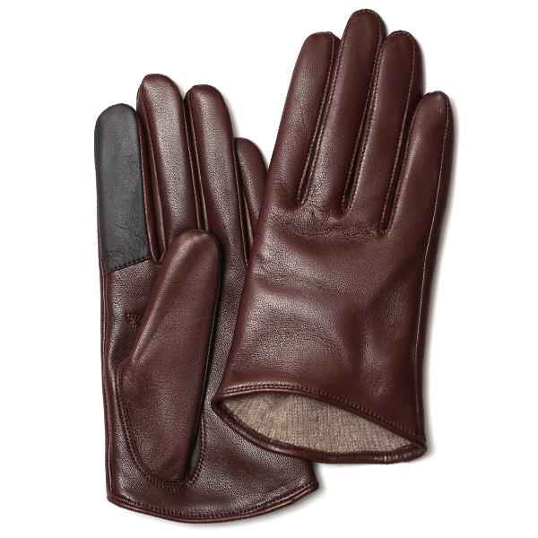  手袋 レディース 本革 カシミヤ裏地 スマホ対応 ショート丈 防寒 革手袋 日本製 ブランド ブラウン 茶 茶色 30代 40代 50代 女性 タッチパネル 操作可能 通勤 ビジネス プレゼント 化粧箱付き おしゃれ 高級 KURODA(クロダ)