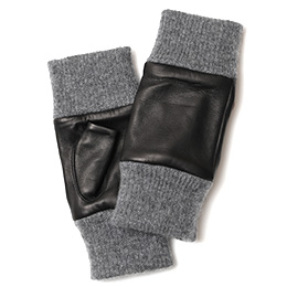 KURODA(クロダ) イタリーラム カシミヤ100％裏地 フィンガーレス レディース 本革手袋 ブラック