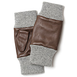 KURODA(クロダ) イタリーラム カシミヤ100％裏地 フィンガーレス メンズ 本革手袋 グレー