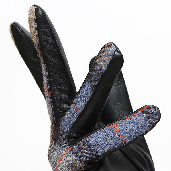 ハリスツイード 日本製 革手袋 レディース スマホ対応 化粧箱付き ブランド 防寒 本革 手袋 ブラウン 茶 茶色 チクチクしない 暖かい タッチパネル 操作可能 プレゼント ギフト かわいい 女性 ビジネス 仕事 クリスマス KURODA(クロダ)