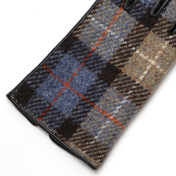 ハリスツイード 日本製 革手袋 レディース スマホ対応 化粧箱付き ブランド 防寒 本革 手袋 ブラウン 茶 茶色 チクチクしない 暖かい タッチパネル 操作可能 プレゼント ギフト かわいい 女性 ビジネス 仕事 クリスマス KURODA(クロダ)