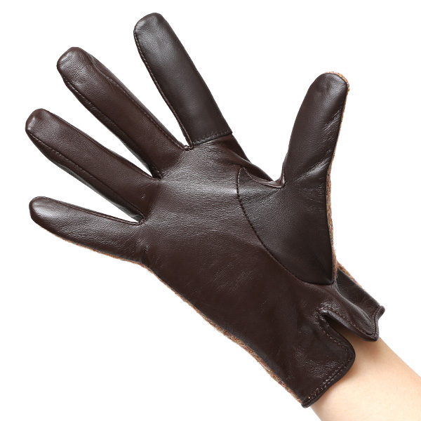  ハリスツイード 日本製 革手袋 レディース スマホ対応 化粧箱付き ブランド 防寒 本革 手袋 ブラウン 茶 茶色 チクチクしない 暖かい タッチパネル 操作可能 プレゼント ギフト かわいい 女性 ビジネス 仕事 クリスマス KURODA(クロダ)