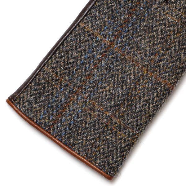 ハリスツイード 日本製 革手袋 レディース スマホ対応 化粧箱付き ブランド 防寒 本革 手袋 ブラウン 茶 茶色 チクチクしない 暖かい タッチパネル 操作可能 プレゼント ギフト かわいい 女性 ビジネス 仕事 クリスマス KURODA(クロダ)