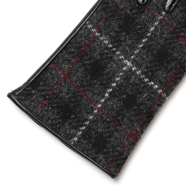  ハリスツイード 日本製 革手袋 レディース スマホ対応 化粧箱付き ブランド 防寒 本革 手袋 グレー グレイ 灰色 チクチクしない 暖かい タッチパネル 操作可能 プレゼント ギフト かわいい 女性 ビジネス 仕事 クリスマス KURODA(クロダ)