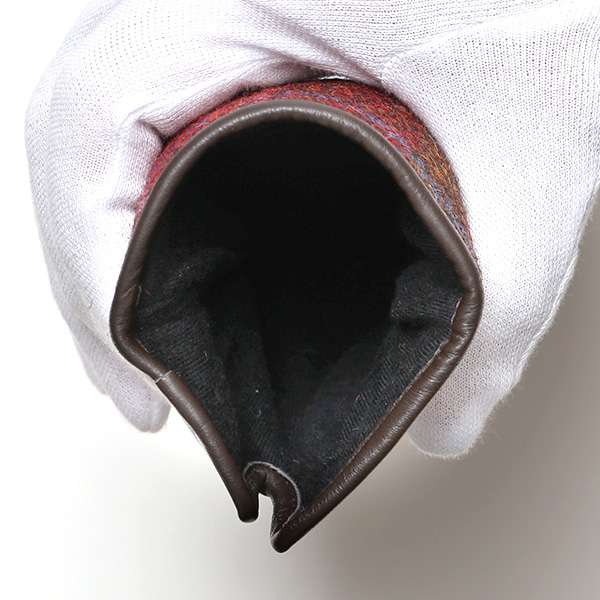 ハリスツイード 日本製 革手袋 レディース スマホ対応 化粧箱付き ブランド 防寒 本革 手袋 レッド ワイン 赤色 チクチクしない 暖かい タッチパネル 操作可能 プレゼント ギフト かわいい 女性 ビジネス 仕事 クリスマス KURODA(クロダ)