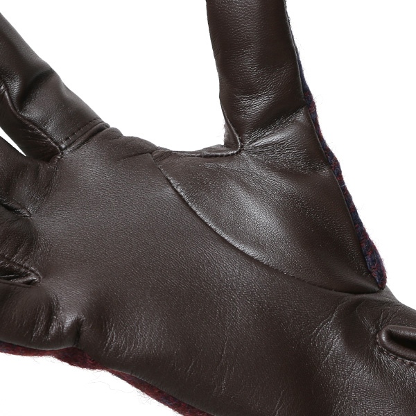  ハリスツイード 日本製 革手袋 レディース スマホ対応 化粧箱付き ブランド 防寒 本革 手袋 レッド ワイン 赤色 チクチクしない 暖かい タッチパネル 操作可能 プレゼント ギフト かわいい 女性 ビジネス 仕事 クリスマス KURODA(クロダ)