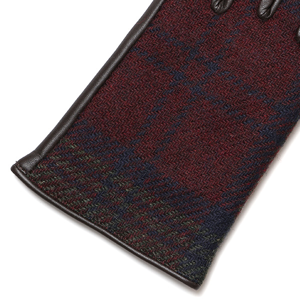  ハリスツイード 日本製 革手袋 レディース スマホ対応 化粧箱付き ブランド 防寒 本革 手袋 レッド ワイン 赤色 チクチクしない 暖かい タッチパネル 操作可能 プレゼント ギフト かわいい 女性 ビジネス 仕事 クリスマス KURODA(クロダ)