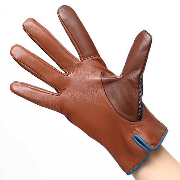  ハリスツイード 日本製 革手袋 レディース スマホ対応 化粧箱付き ブランド 防寒 本革 手袋 ブルー ネイビー 青色 チクチクしない 暖かい タッチパネル 操作可能 プレゼント ギフト かわいい 女性 ビジネス 仕事 クリスマス KURODA(クロダ)