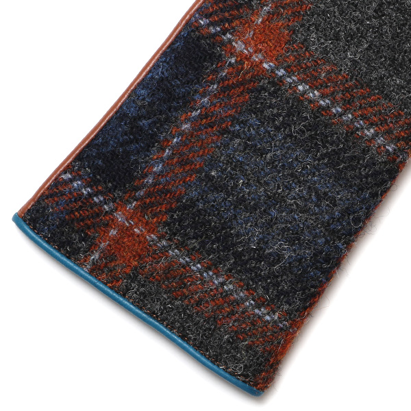  ハリスツイード 日本製 革手袋 レディース スマホ対応 化粧箱付き ブランド 防寒 本革 手袋 ブルー ネイビー 青色 チクチクしない 暖かい タッチパネル 操作可能 プレゼント ギフト かわいい 女性 ビジネス 仕事 クリスマス KURODA(クロダ)