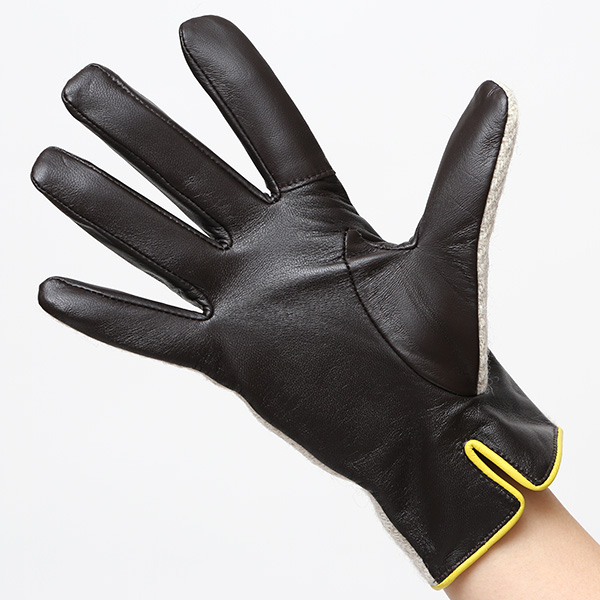 ハリスツイード 日本製 革手袋 レディース スマホ対応 化粧箱付き ブランド 防寒 本革 手袋 ベージュ 肌色 チクチクしない 暖かい タッチパネル 操作可能 プレゼント ギフト かわいい 女性 ビジネス 仕事 クリスマス KURODA(クロダ)