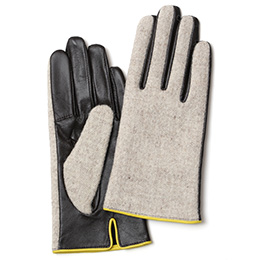 KURODA(クロダ) ハリスツイード 羊革 スマホ操作可能 レディース 本革手袋 アイボリー