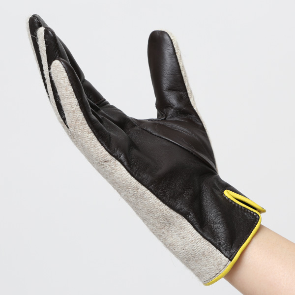 ハリスツイード 日本製 革手袋 レディース スマホ対応 化粧箱付き ブランド 防寒 本革 手袋 ベージュ 肌色 チクチクしない 暖かい タッチパネル 操作可能 プレゼント ギフト かわいい 女性 ビジネス 仕事 クリスマス KURODA(クロダ)