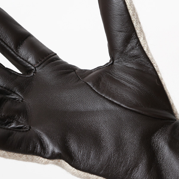 ハリスツイード 日本製 革手袋 レディース スマホ対応 化粧箱付き ブランド 防寒 本革 手袋 ベージュ 肌色 チクチクしない 暖かい タッチパネル 操作可能 プレゼント ギフト かわいい 女性 ビジネス 仕事 クリスマス KURODA(クロダ)