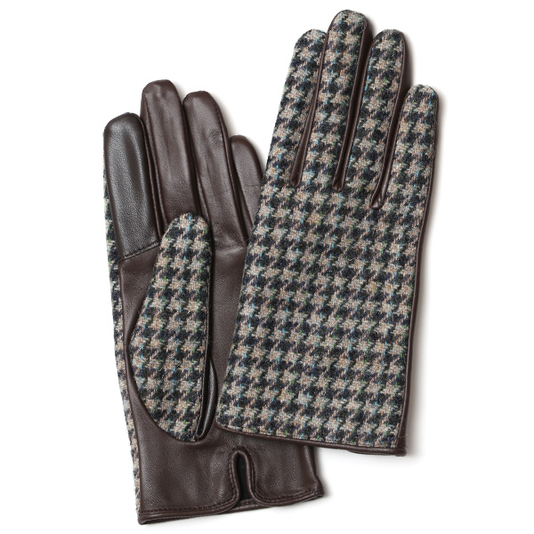  ハリスツイード 日本製 革手袋 レディース スマホ対応 化粧箱付き ブランド 防寒 本革 手袋 ベージュ 肌色 チクチクしない 暖かい タッチパネル 操作可能 プレゼント ギフト かわいい 女性 ビジネス 仕事 クリスマス KURODA(クロダ)