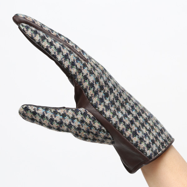  ハリスツイード 日本製 革手袋 レディース スマホ対応 化粧箱付き ブランド 防寒 本革 手袋 ベージュ 肌色 チクチクしない 暖かい タッチパネル 操作可能 プレゼント ギフト かわいい 女性 ビジネス 仕事 クリスマス KURODA(クロダ)