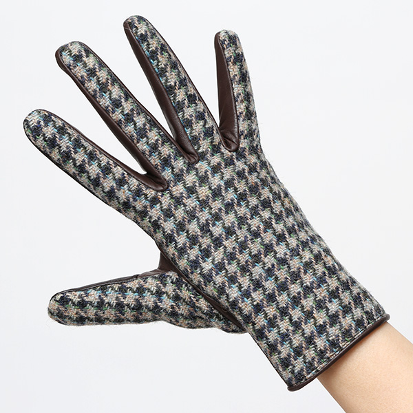  ハリスツイード 日本製 革手袋 レディース スマホ対応 化粧箱付き ブランド 防寒 本革 手袋 ベージュ 肌色 チクチクしない 暖かい タッチパネル 操作可能 プレゼント ギフト かわいい 女性 ビジネス 仕事 クリスマス KURODA(クロダ)