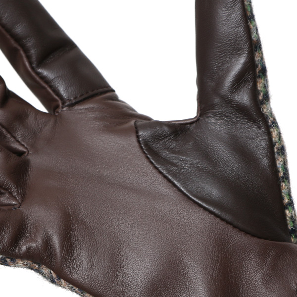  ハリスツイード 日本製 革手袋 レディース スマホ対応 化粧箱付き ブランド 防寒 本革 手袋 ベージュ 肌色 チクチクしない 暖かい タッチパネル 操作可能 プレゼント ギフト かわいい 女性 ビジネス 仕事 クリスマス KURODA(クロダ)