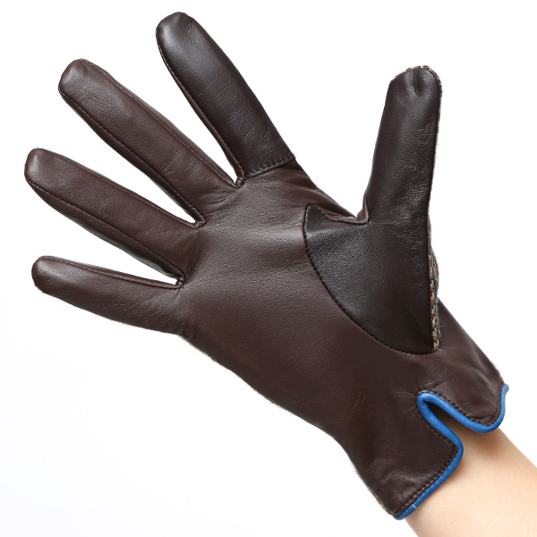 ハリスツイード 日本製 革手袋 レディース スマホ対応 化粧箱付き ブランド 防寒 本革 手袋 ベージュ 肌色 チクチクしない 暖かい タッチパネル 操作可能 プレゼント ギフト かわいい 女性 ビジネス 仕事 クリスマス KURODA(クロダ)