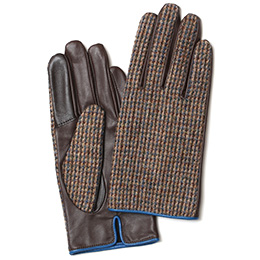 KURODA(クロダ) ハリスツイード 羊革 スマホ操作可能 レディース 本革手袋 ベージュ/ミックス