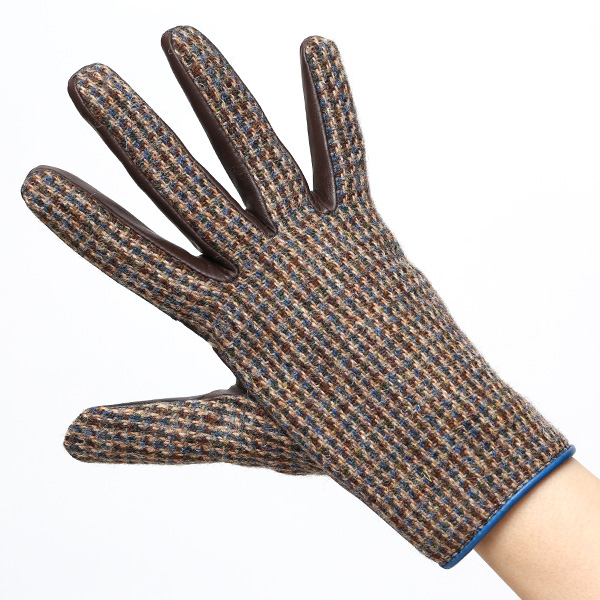 ハリスツイード 日本製 革手袋 レディース スマホ対応 化粧箱付き ブランド 防寒 本革 手袋 ベージュ 肌色 チクチクしない 暖かい タッチパネル 操作可能 プレゼント ギフト かわいい 女性 ビジネス 仕事 クリスマス KURODA(クロダ)