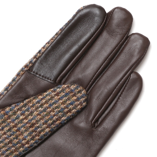 ハリスツイード 日本製 革手袋 レディース スマホ対応 化粧箱付き ブランド 防寒 本革 手袋 ベージュ 肌色 チクチクしない 暖かい タッチパネル 操作可能 プレゼント ギフト かわいい 女性 ビジネス 仕事 クリスマス KURODA(クロダ)