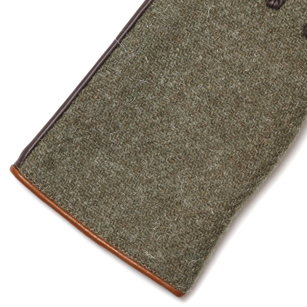  ハリスツイード 日本製 革手袋 レディース スマホ対応 化粧箱付き ブランド 防寒 本革 手袋 グリーン 緑色 チクチクしない 暖かい タッチパネル 操作可能 プレゼント ギフト かわいい 女性 ビジネス 仕事 クリスマス KURODA(クロダ)