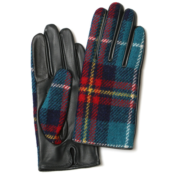  ハリスツイード 日本製 革手袋 レディース スマホ対応 化粧箱付き ブランド 防寒 本革 手袋 グリーン 緑色 チクチクしない 暖かい タッチパネル 操作可能 プレゼント ギフト かわいい 女性 ビジネス 仕事 クリスマス KURODA(クロダ)