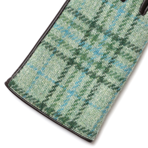  ハリスツイード 日本製 革手袋 レディース スマホ対応 化粧箱付き ブランド 防寒 本革 手袋 グリーン 緑色 チクチクしない 暖かい タッチパネル 操作可能 プレゼント ギフト かわいい 女性 ビジネス 仕事 クリスマス KURODA(クロダ)