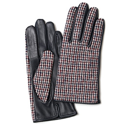 KURODA(クロダ) ハリスツイード 羊革 スマホ操作可能 レディース 本革手袋 ホワイト/ミックス